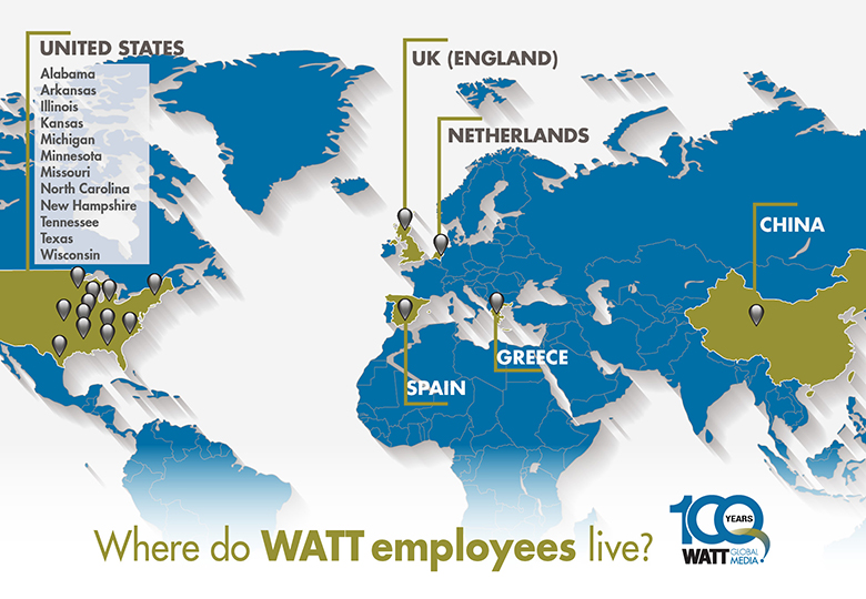 Where WATT Global Media employees live and work, in the global community